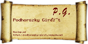 Podhorszky Girót névjegykártya